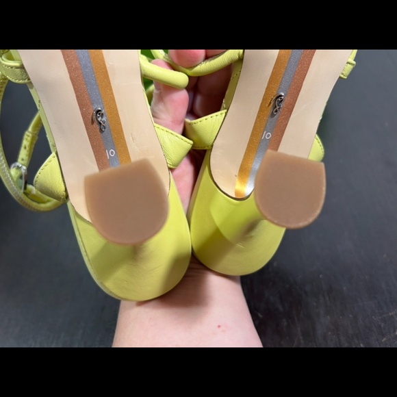 Sam Edelman Maven Strappy Leather Padded Heels Shoes Kiwi Green Womans 10M - Picture 14 of 16